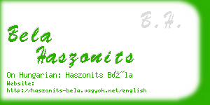 bela haszonits business card
